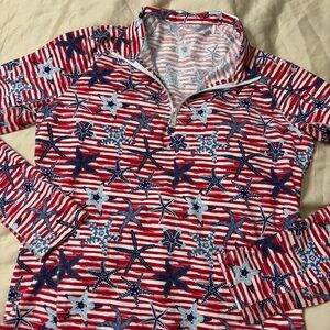 Sport Haley Sunscape Long Sleeve Mock Neck Shirt 1/4 Zip Womens Small